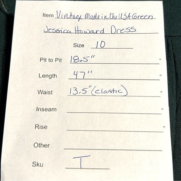 Vintage Early 90s late 80s Green Made in the USA embellished waistband Dress 10 - Picture 7 of 7